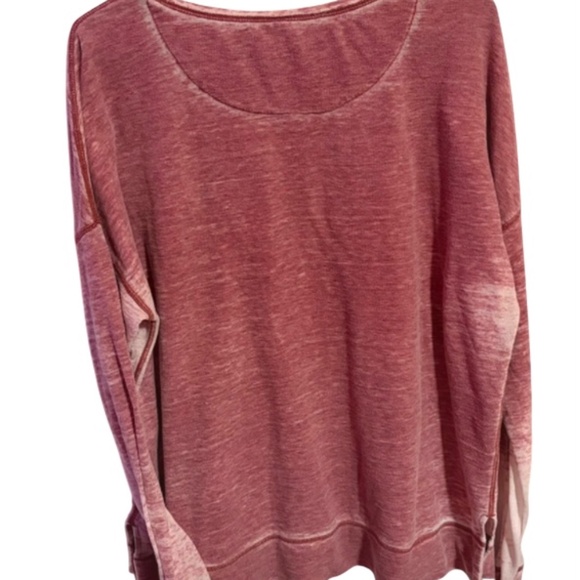 Lucky Brand sz XL Pink~Orange Embroidered Burnout Sweater - Picture 4 of 10